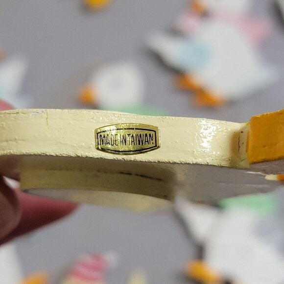 18 Vintage Wooden Hand Painted Goose Geese Silhouette Christmas Ornaments Taiwan - Picture 11 of 11